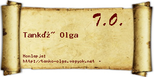 Tankó Olga névjegykártya